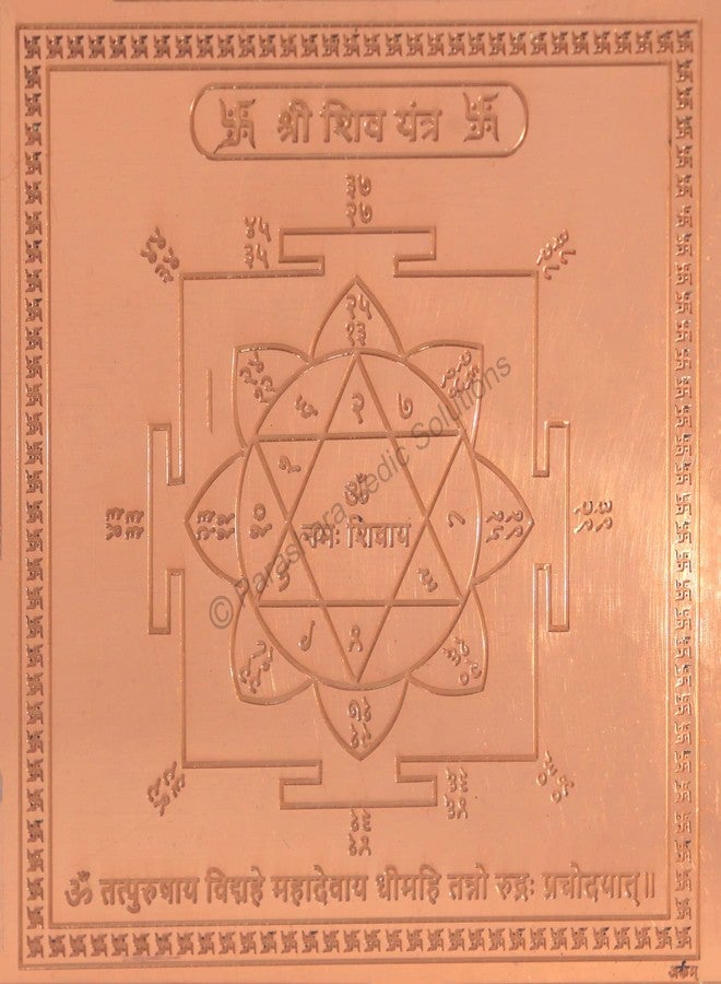 ARKAM Shiv Yantra/Shiva Yantra - Copper - (6 x 6 inches, Brown) - Image 1